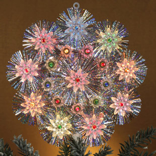 Retro Tinsel Snowflake Christmas Tree Topper Retro Tinsel Snowflake Christmas Tree Topper