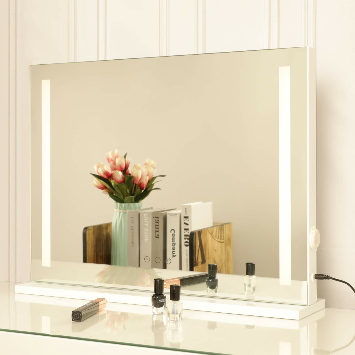 lit cosmetic mirror