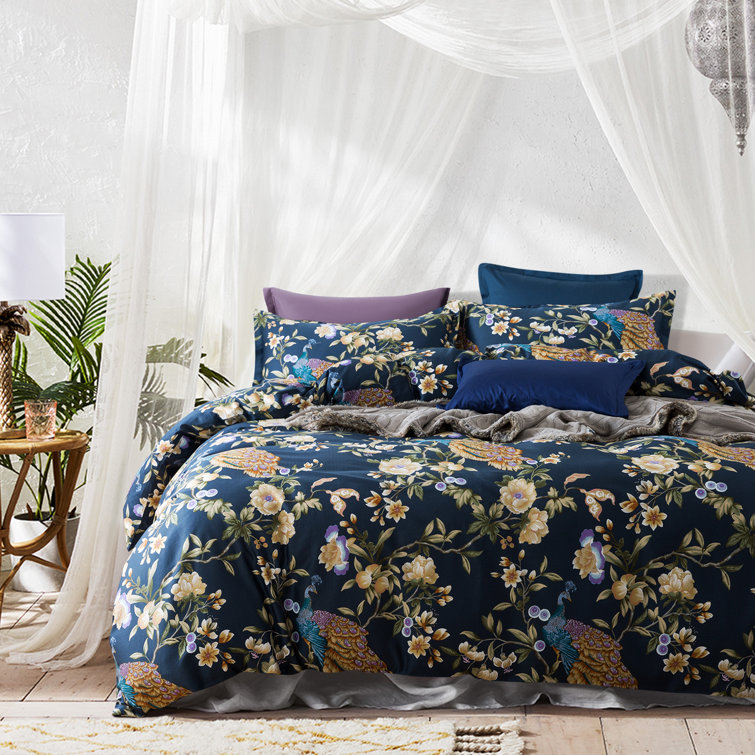 Penem Midnight Blue/Purple/Sage Green/Clay/Copper 100% Cotton 400 TC Duvet  Cover Set