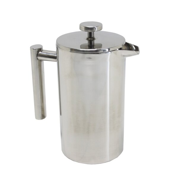 Stainless Steel French Press Coffee Maker Double Walled Cafetiere Keep Coffee Warm With Extra Filters 350 ML 
