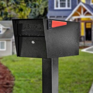 Naiture Classic Post Mount Copper Mailbox with Brass Accents in 2 Size 