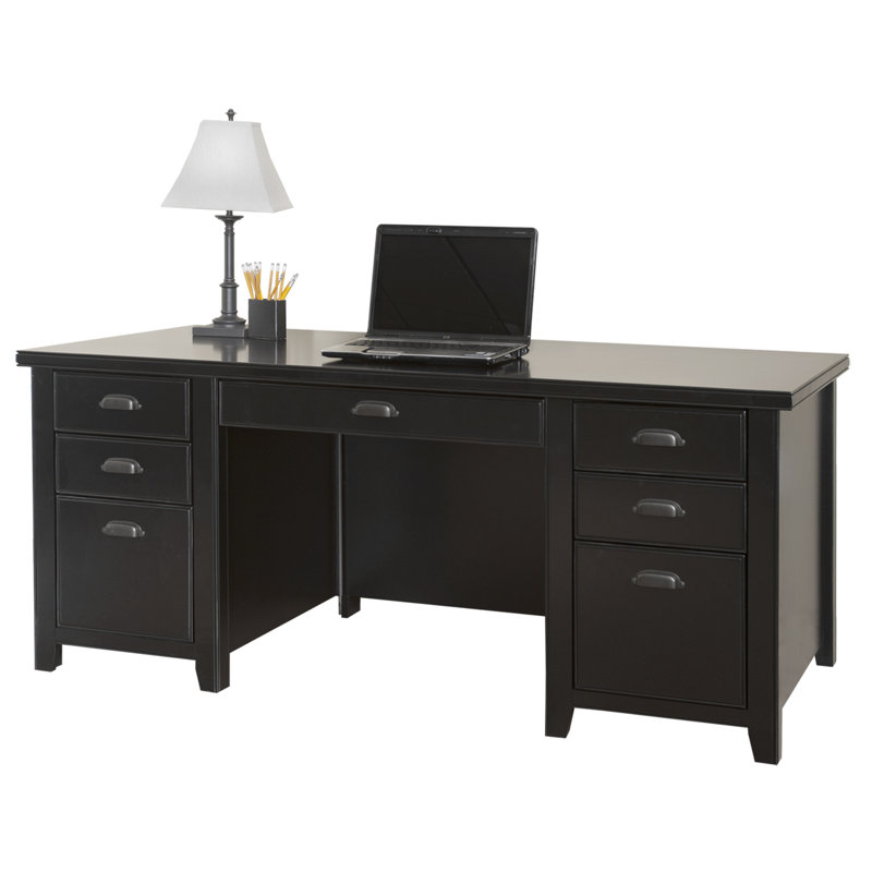 Winston Porter Peryman Computer Desk With 3 Right 3 Left Drawers