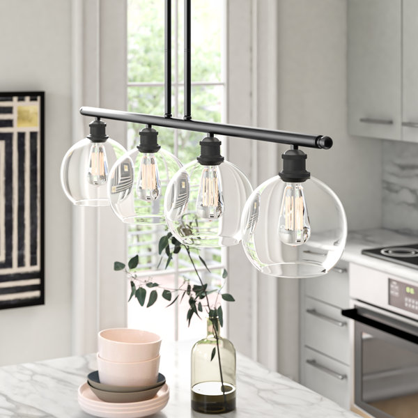 Mercury Row Anchondo 4 Light Kitchen Island Linear Pendant Reviews Wayfair