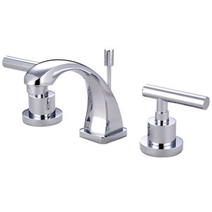 Manhattan Double Handle Widespread Bathroom Faucet with Brass Pop-up