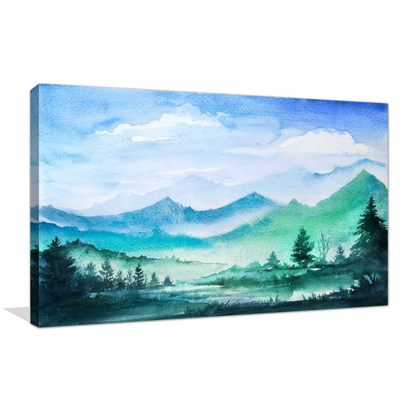 Millwood Pines Painted Rocky Mountains Acrylic Painting Print On
