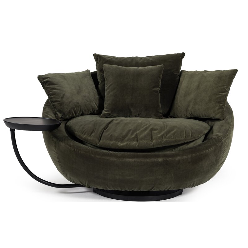 Joleen Modern Round Velvet Swivel Lounge Chair