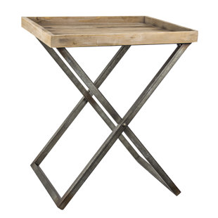 Delicia Decor Wood And Metal Folding Card Tray Table by Gracie Oaks Cheap