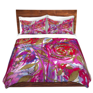 Go to store & view more images DiaNoche Designs Rose Combustion Red Blue Duvet Cover Set