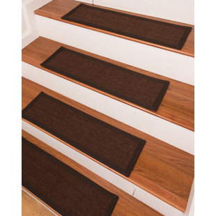 Stair Tread Rugs You Ll Love Wayfair Clarina Brown Stair Tread Set Of 13