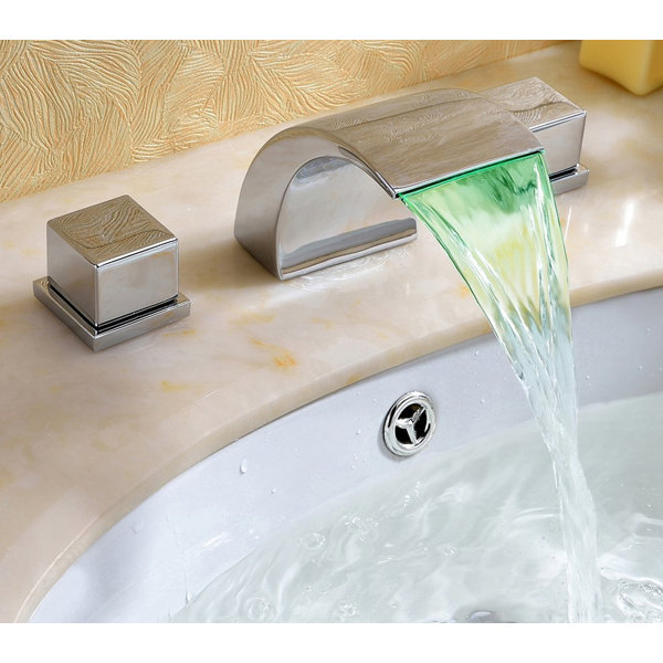 Sumerain Widespread Led Waterfall Bathroom Sink Faucet Reviews Wayfair