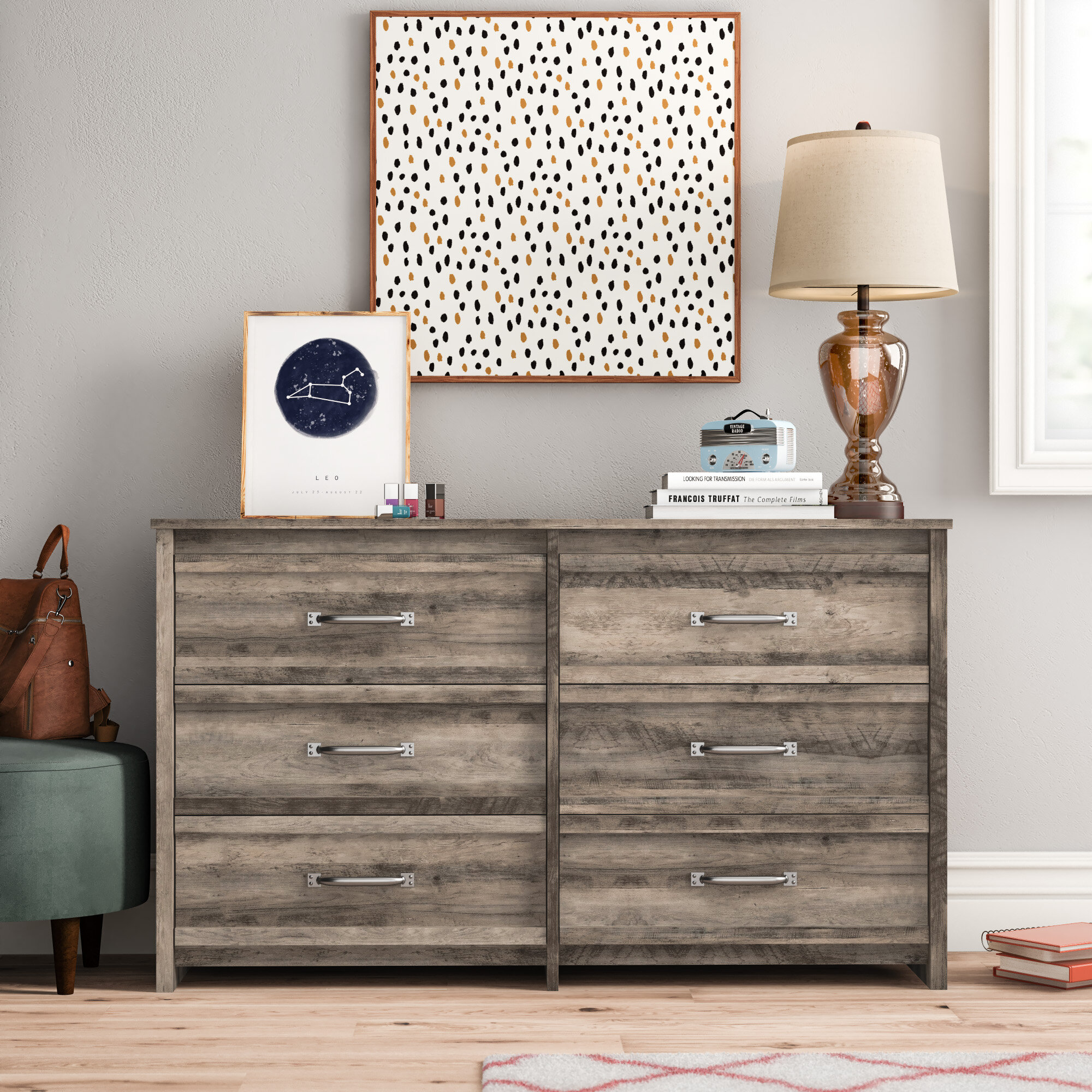 Three Posts Teen Millom 6 Drawer Double Dresser Reviews Wayfair