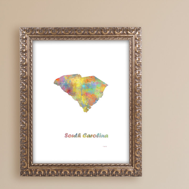 Trademark Art South Carolina State Map 1 Ornate Framed Graphic Art On Canvas Wayfair