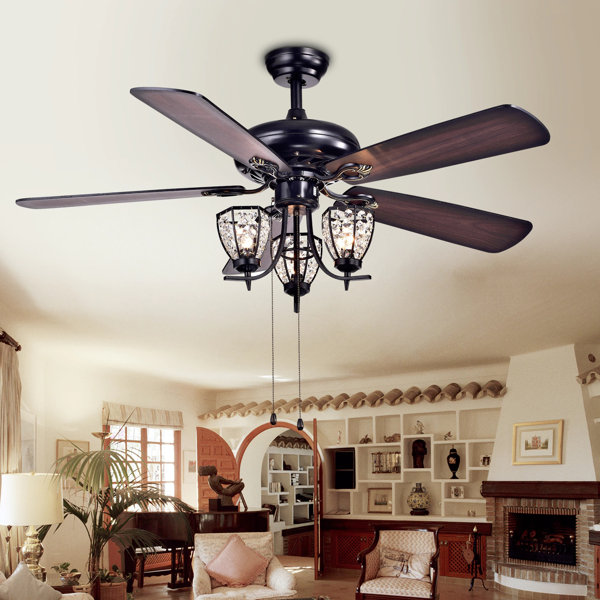 House Of Hampton 52 5 Blade Ceiling Fan With Light Kit Included Reviews Wayfair