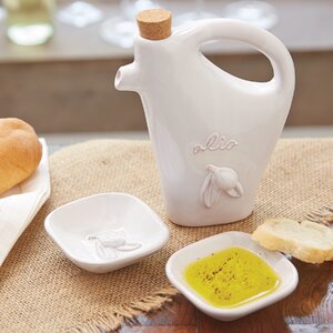 Olive Oil Decanter and Dipping Cups Set