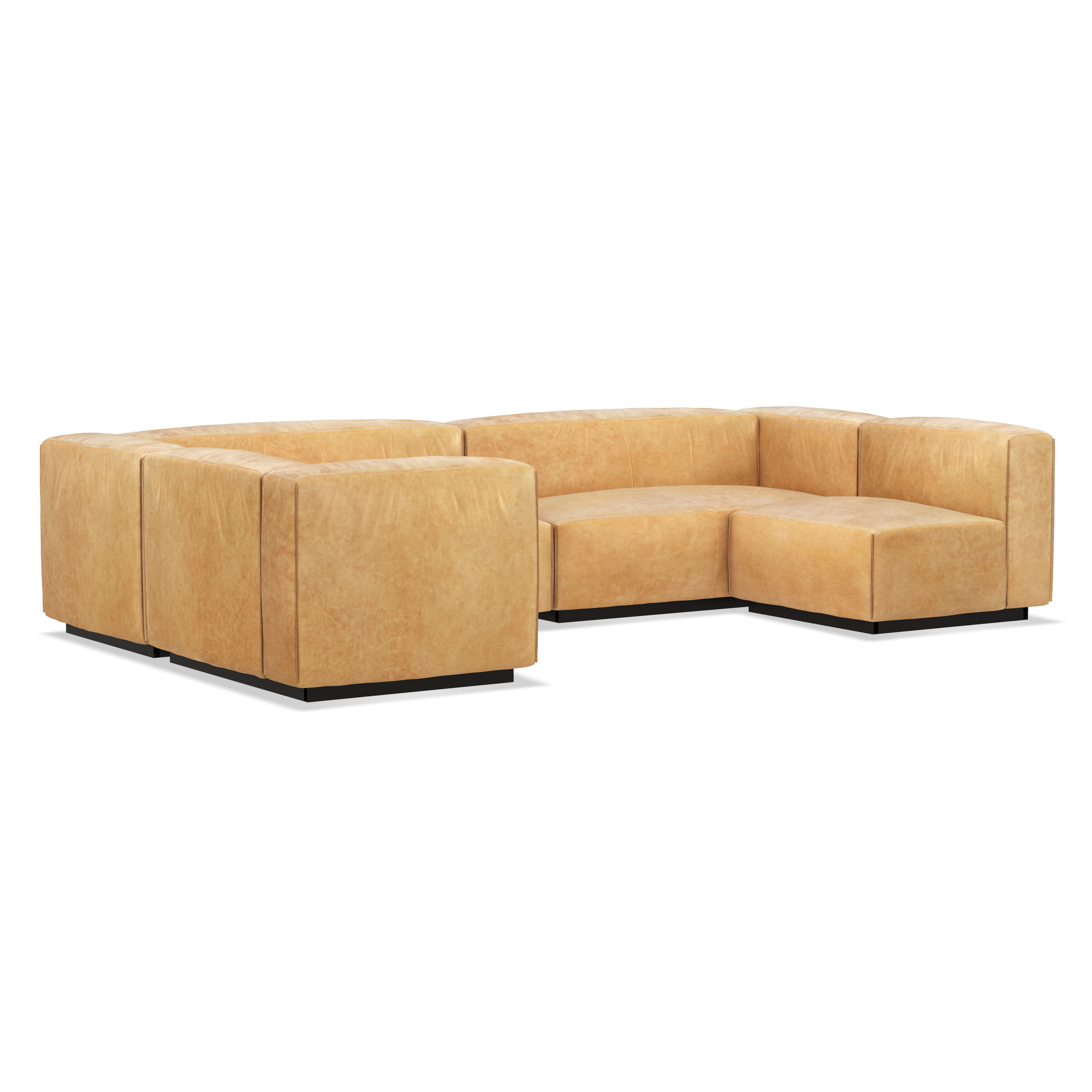Blu Dot Cleon Large Leather 167 Modular Sectional Wayfair