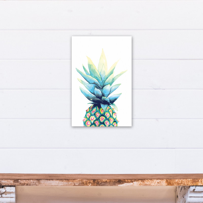 Bay Isle Home Bright Pineapple Watercolor Painting Print On