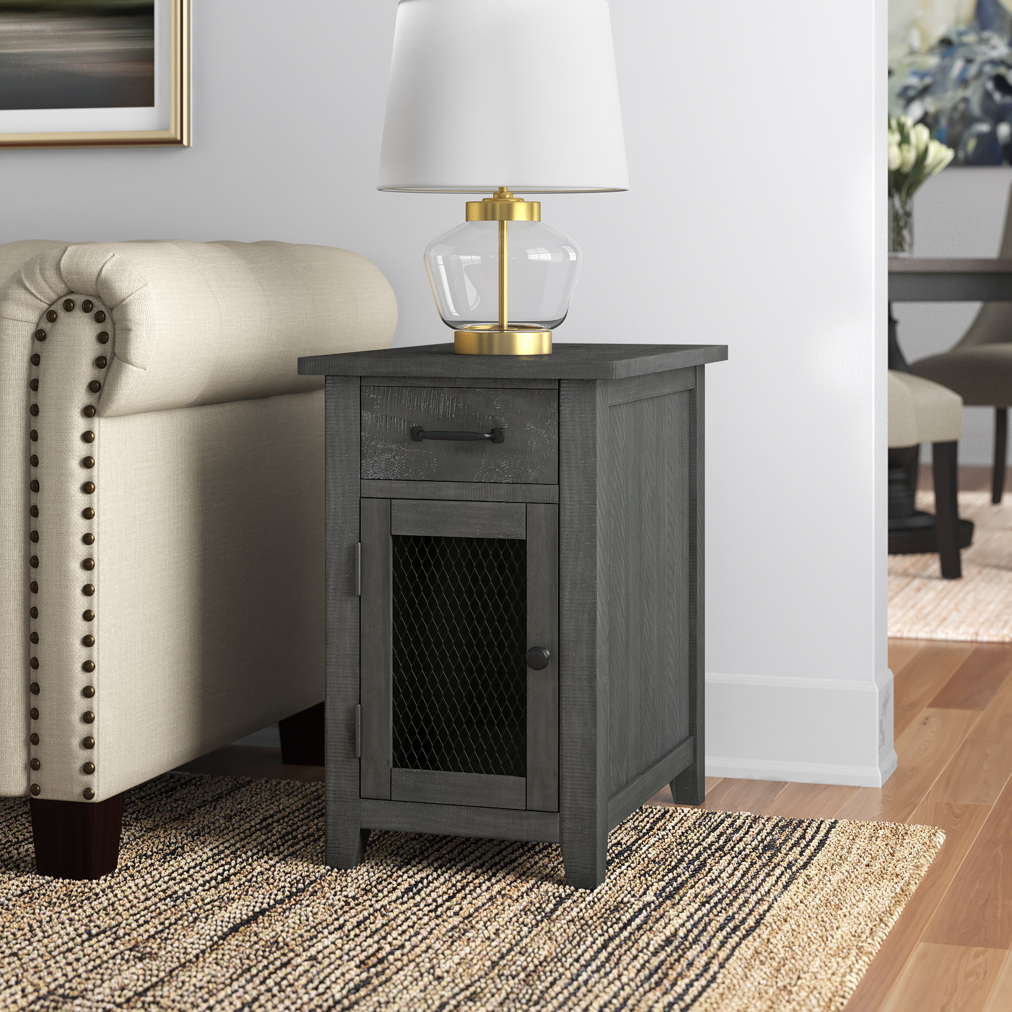 Gracie Oaks Jakendra 25'' Tall Solid Wood End Table with Storage and ...