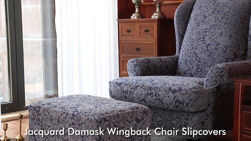 House Of Hampton Damask Elastic Armchairs T Cushion Wingback