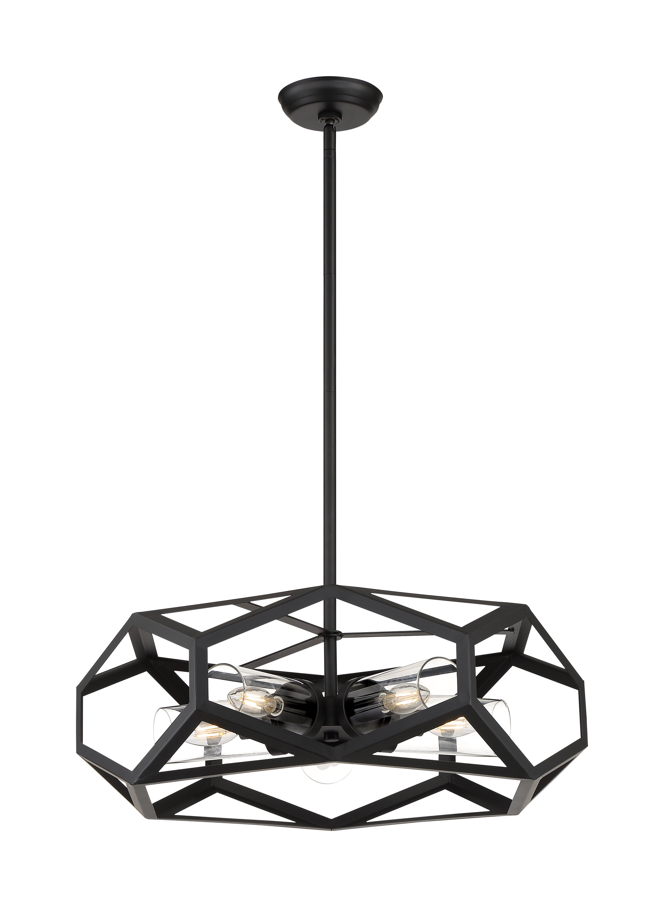 Brayden Studio® Shelburn 5 Light Dimmable Geometric Chandelier Wayfair