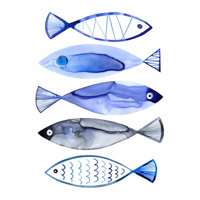 Retro Watercolorur Fish Removable Wall Decal ArtWall Size: 48