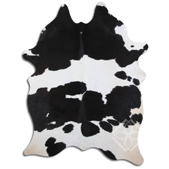Loon Peak Natural Hair Handmade Cowhide Black White Area Rug Wayfair