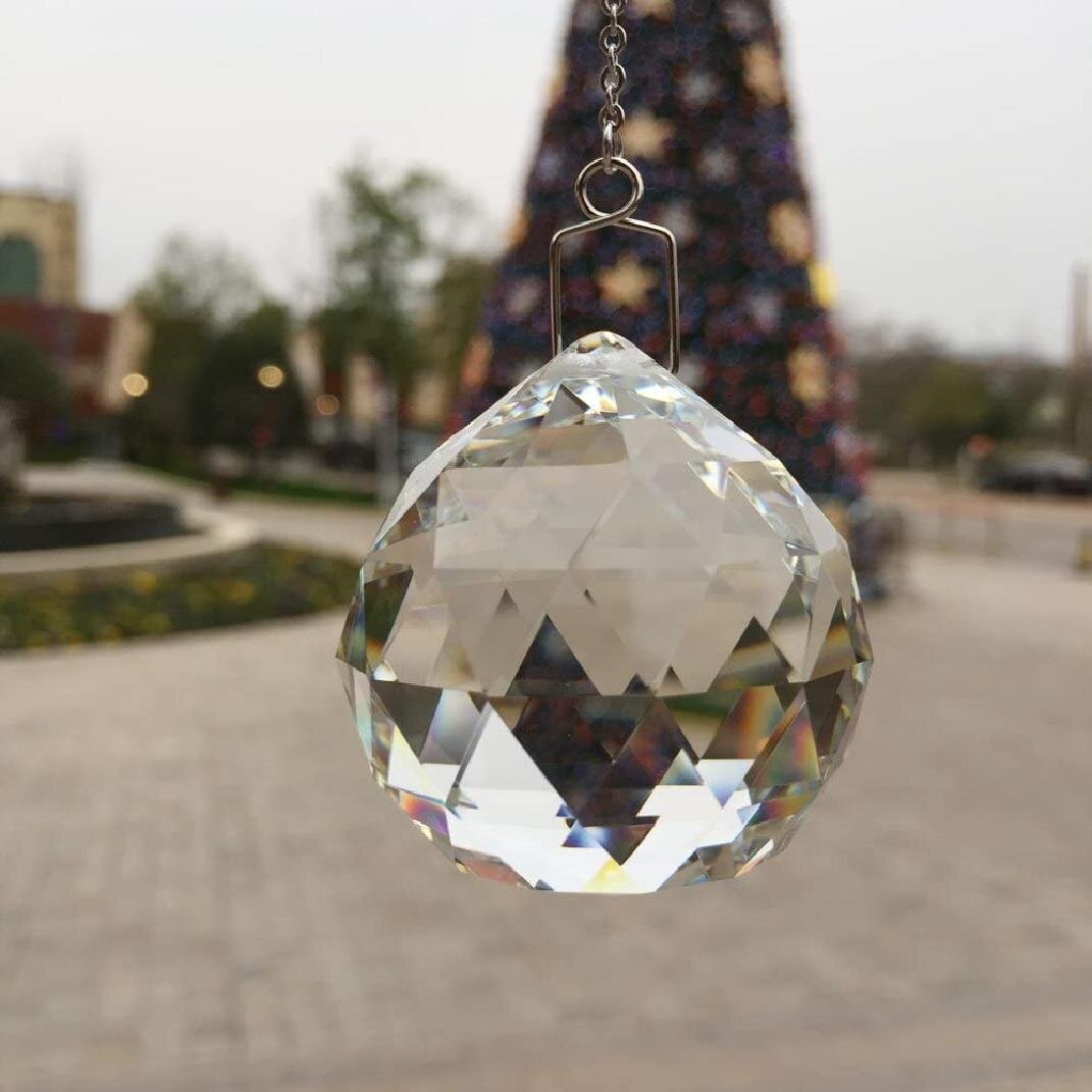 Clear Crystal Ball Suncatcher Prisms Pendant Rainbow Hanging Wedding Decor Gift 