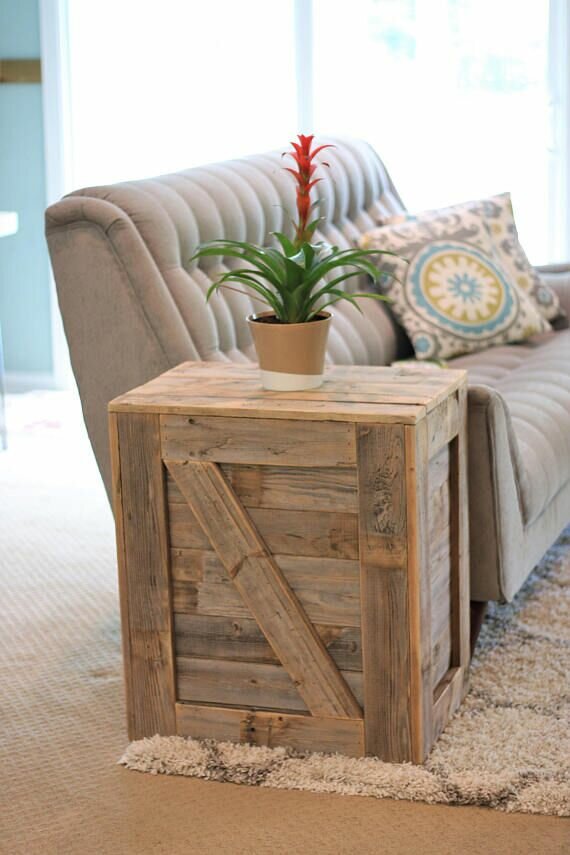 crate and end table
