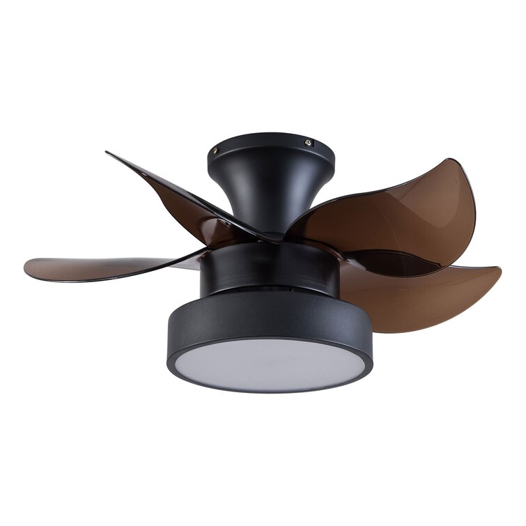 Modern Contemporary LED Light Ceiling Mount Fan Fixture with Remote 5 Blades New 