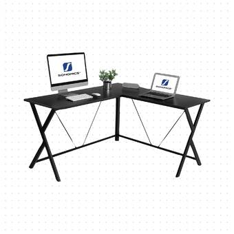 Dotted Line Songmics Corner Computer Desk L Shape For Pc Laptop