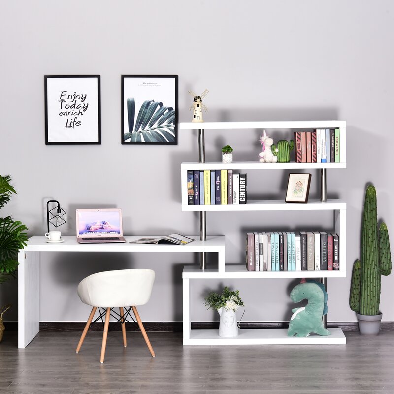Ebern Designs Yerby Foldable Rotating Corner Desk Reviews Wayfair