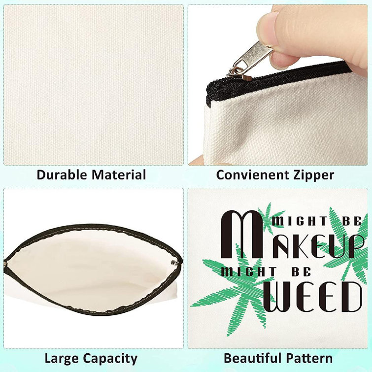 Dingqitech 7 Pieces Funny Marijuana Weed Leaf Cosmetic Bag Accessories Might Be Makeup Might Be Weed Makeup Case Multipurpose Travel Toiletry Pouch With Zipper For Friend Bestie Sister Christmas Gifts Wayfair