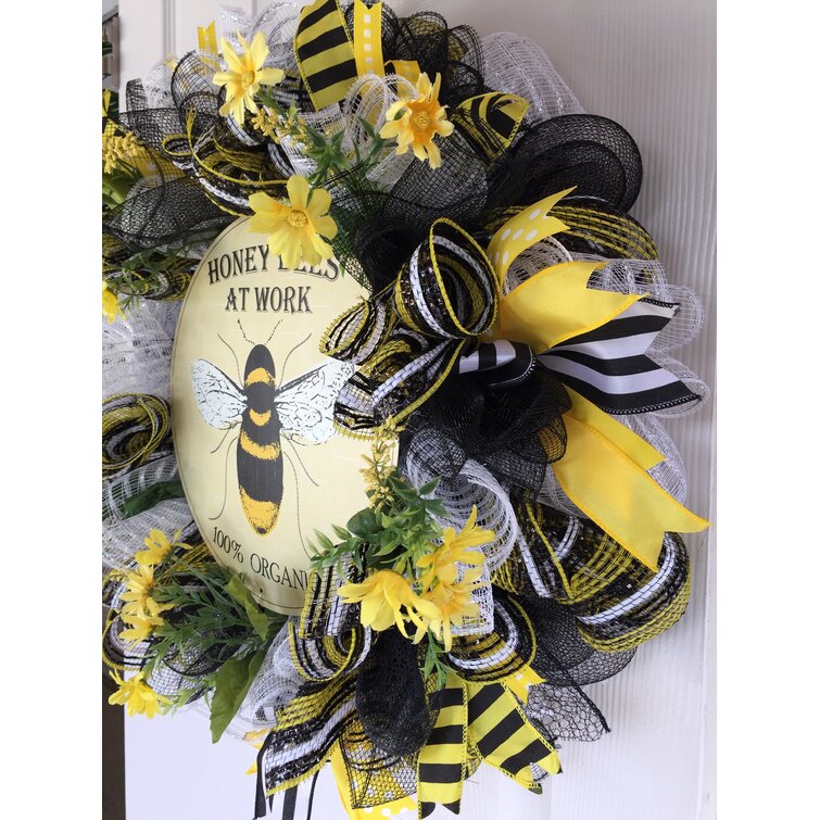 gift for bride Mother\u2019s Day gift Front Door welcome sign honey Bee decor Honey Jar Wreath