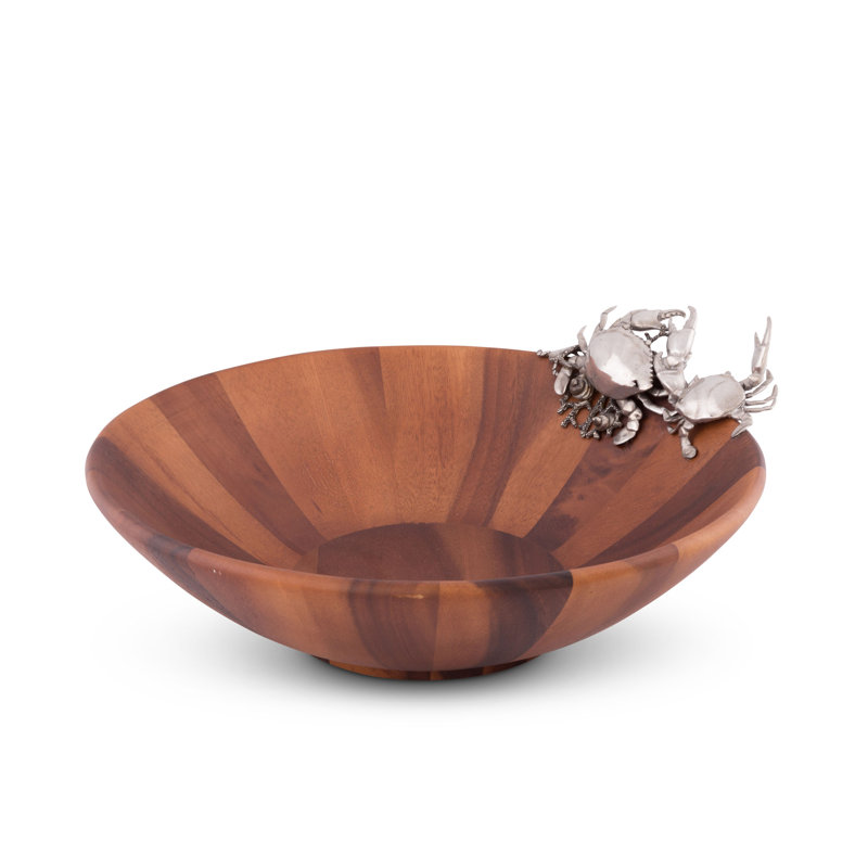 Vagabond House Sea And Shore Salad Bowl With Pewter Crab Wayfair