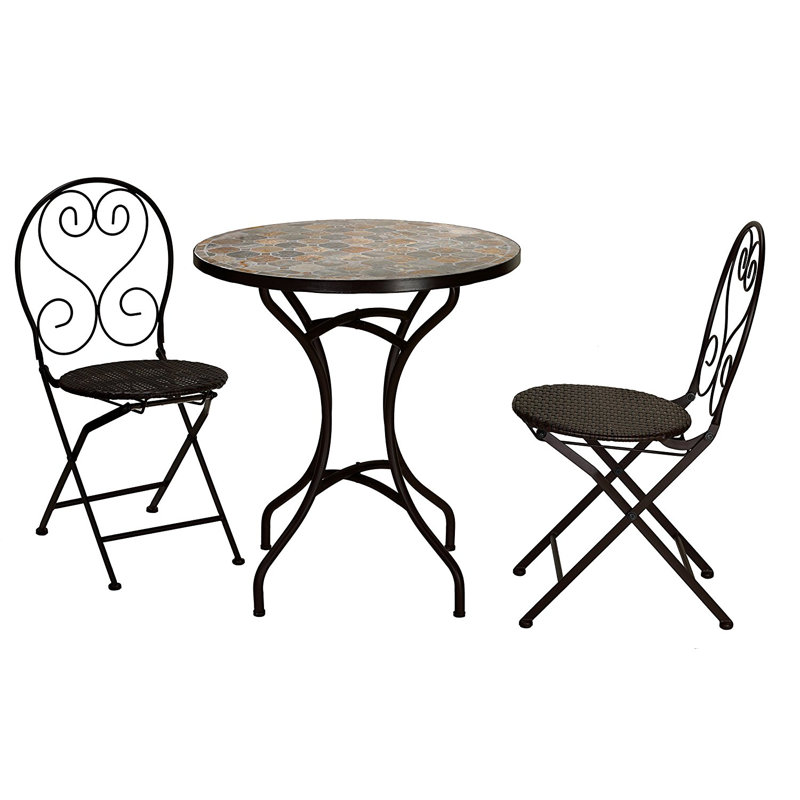 Fleur De Lis Living Hillesden Indoor/Outdoor Mosaic 3 Piece Bistro Set | Wayfair