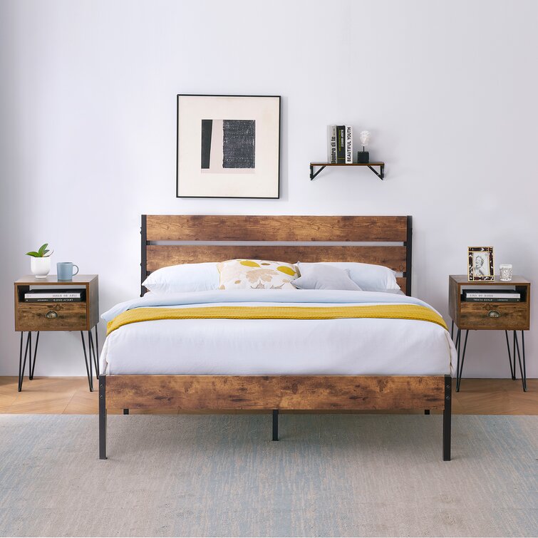 bed frame with nightstands