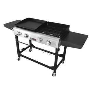 36-Inch Propane Outdoor BBQ Black Royal Gourmet GB4003 4-Burner Griddle Flat Top Gas Grill 