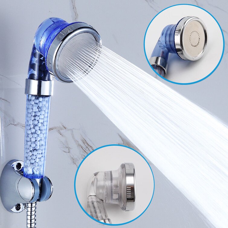 SKIN CARES High Pressure Anion Hand Held Water Shower Filters 4pcs blue