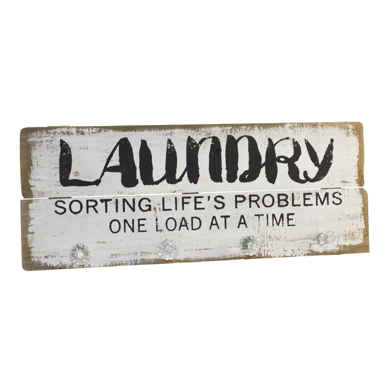 'Laundry' Textual Art on Wood - Laundry wall art