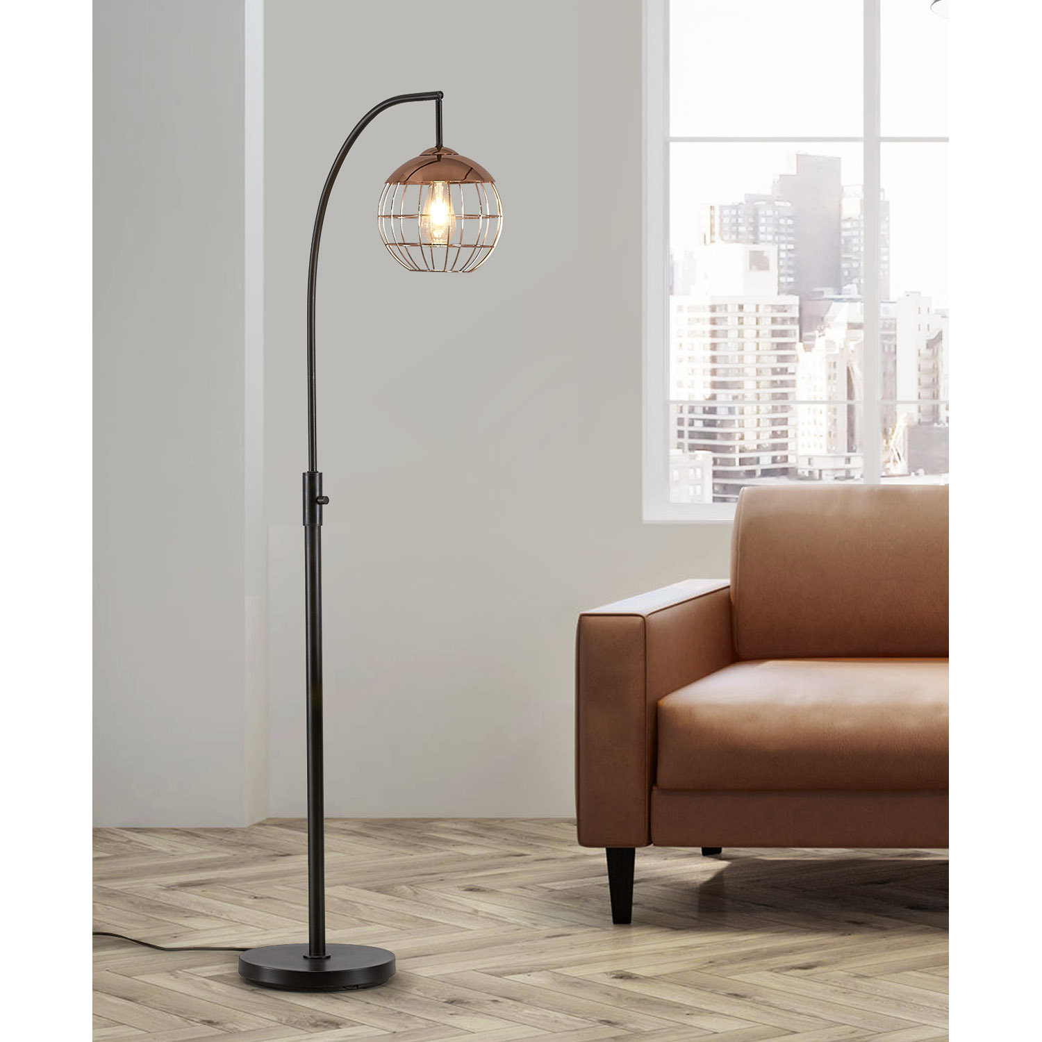 arched globe floor lamp