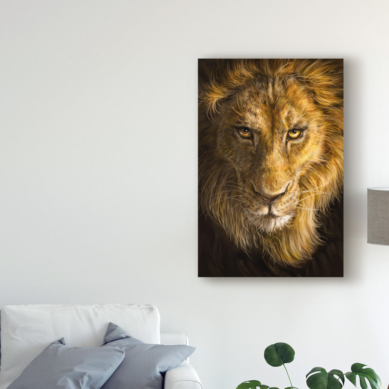 World Menagerie Lion Illustration Acrylic Painting Print On