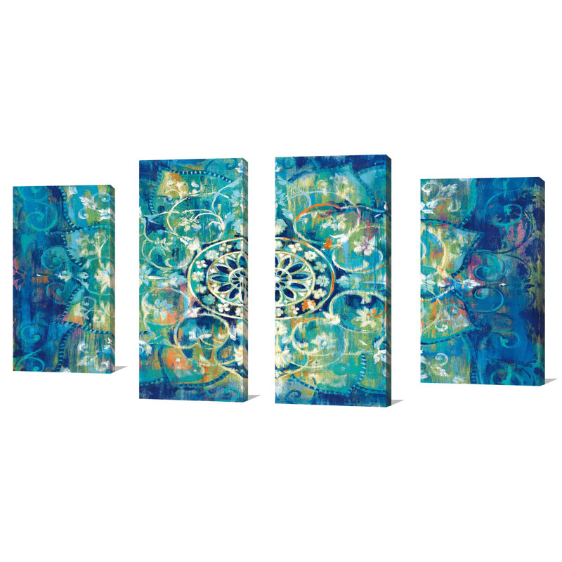 World Menagerie Mandala Acrylic Painting Print Multi Piece Image