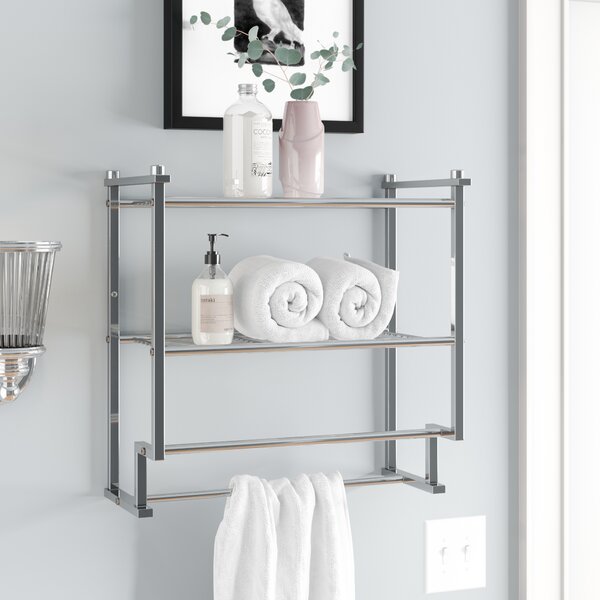 Practical Metal Wall Hanging Holder Towel Storage Rack Home Bathroom Shelf 