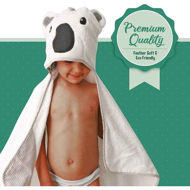 100% organic bamboo baby hooded towel & washcloth set 
