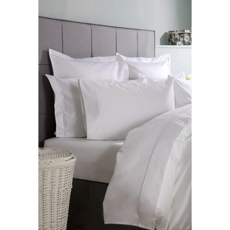 White Cotton Dorchester 100% Percale Flat Sheet Bed Linen-1000 Thread Count Super-King 