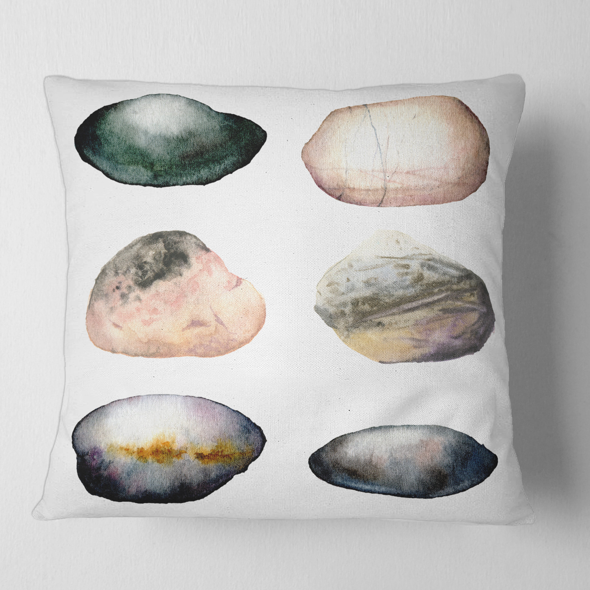 East Urban Home Six Sea Stones Square Pillow Cover & Insert | Wayfair