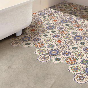 Self Stick Vinyl Floor Tiles Wayfair Co Uk Fl Hexagon 20cm X 23cm Pvc L Stick Mosaic Tile Set Of 10