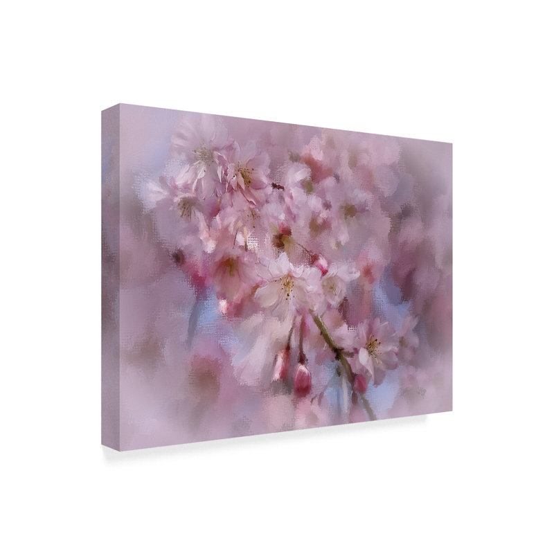 Winston Porter Cherry Tree Branch Oil Painting Print On Wrapped