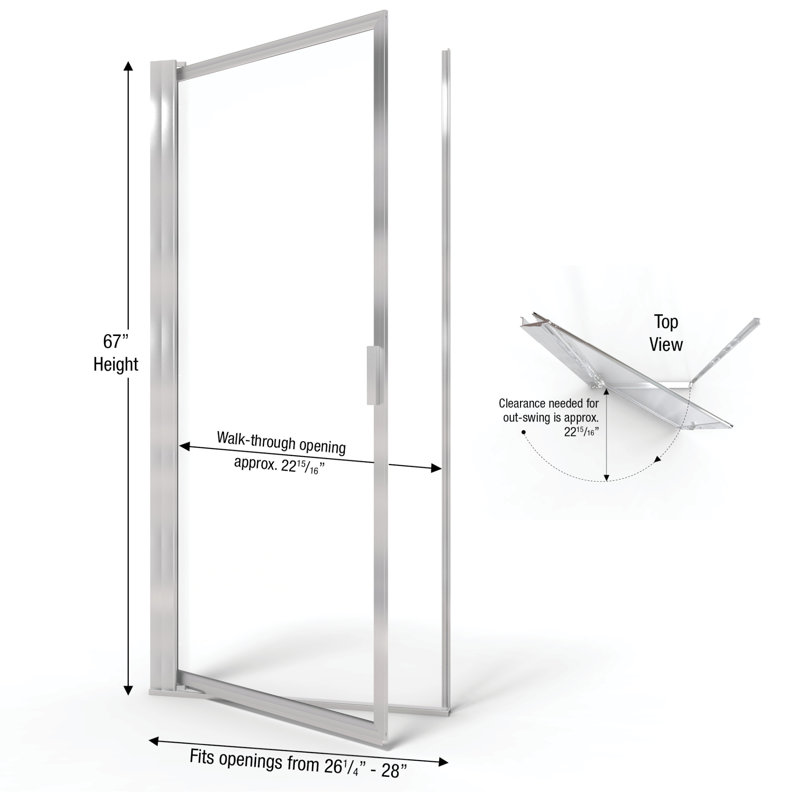 Basco Sopora 28 X 67 Pivot Framed Shower Door Wayfair