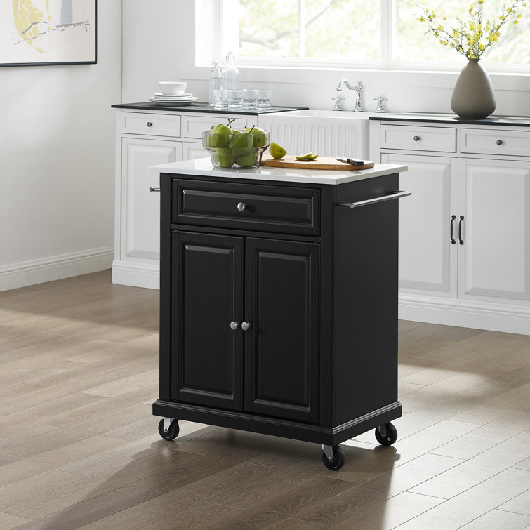 Winston Porter Carreen Kitchen Cart With Granite Top Reviews Wayfair