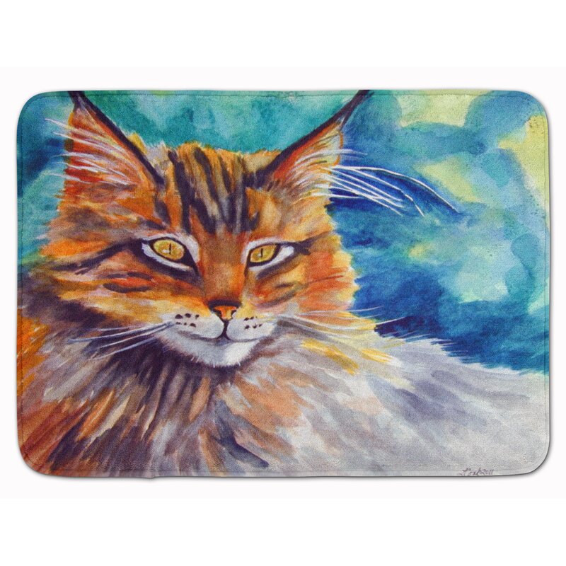 East Urban Home Maine Coon Cat Watching You Memory Foam Bath Rug